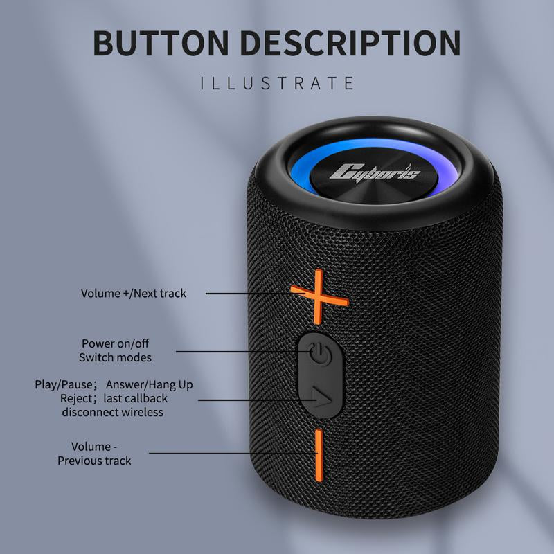 Cyboris S10 2 in 1 Portable Split Bluetooth Speaker Portable Subwoofer, 20W High Volume Stereo, IPX6 Waterproof, Smartphone Audio Cyber Black Home Theater Surround Full Bass Bluetooth Speaker Speaker