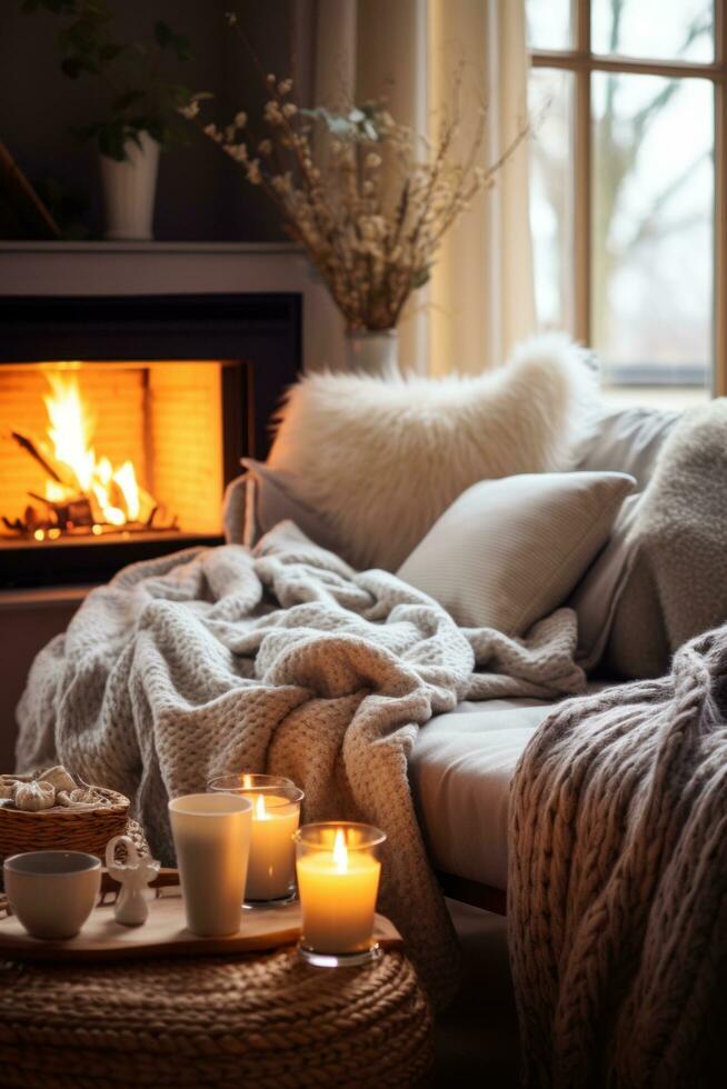 Fireplace Air Humidifier Aroma Essential Oil Diffuser with LED Lights
